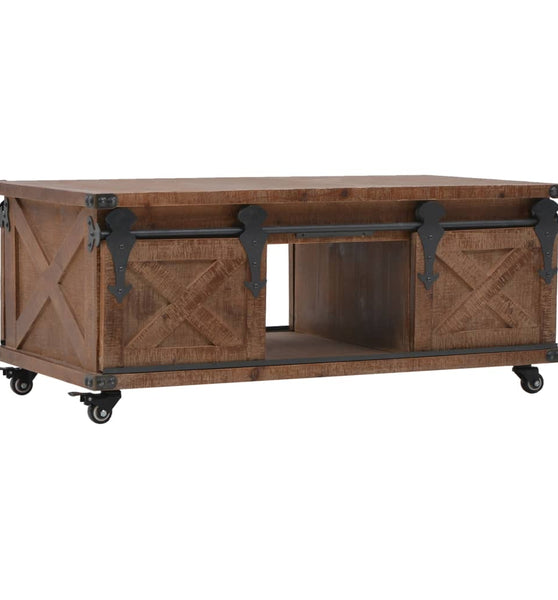 Couchtisch Massivholz Tanne 91x51x38 cm Braun