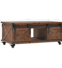 Couchtisch Massivholz Tanne 91x51x38 cm Braun