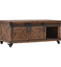 Couchtisch Massivholz Tanne 91x51x38 cm Braun