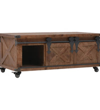 Couchtisch Massivholz Tanne 91x51x38 cm Braun