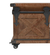 Couchtisch Massivholz Tanne 91x51x38 cm Braun