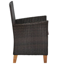 Gartenstühle mit Polstern 2 Stk. Poly Rattan Braun