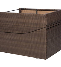 Sonnenliege mit Polsterauflage Poly Rattan Braun