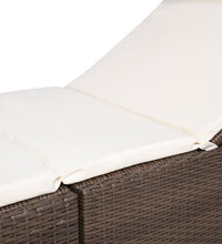 Sonnenliege mit Polsterauflage Poly Rattan Braun