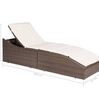 Sonnenliege mit Polsterauflage Poly Rattan Braun