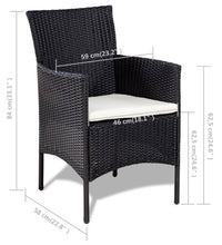 4-tlg. Garten-Lounge-Set mit Auflagen Poly Rattan Schwarz