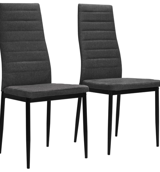 Esszimmerstühle 2 Stk. Dunkelgrau Stoff