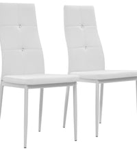 Esszimmerstühle 2 Stk. Weiß Kunstleder