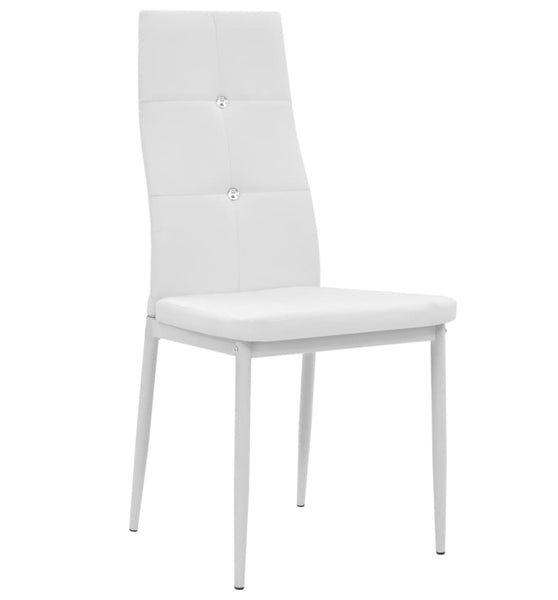 Esszimmerstühle 2 Stk. Weiß Kunstleder