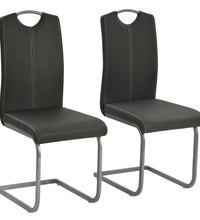 Freischwinger 2 Stk. Grau Kunstleder