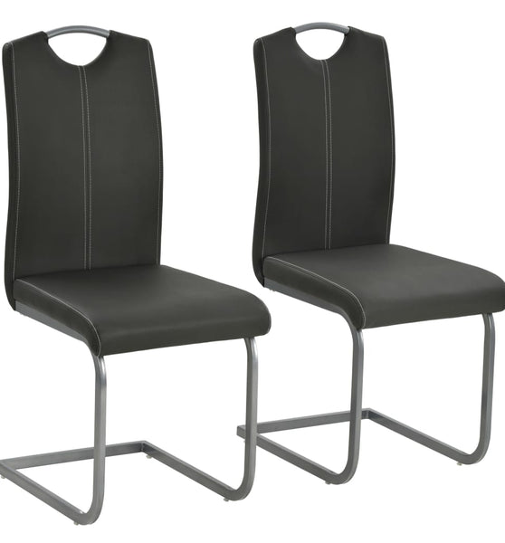 Freischwinger 2 Stk. Grau Kunstleder