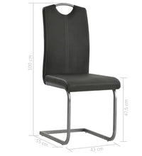 Freischwinger 4 Stk. Grau Kunstleder
