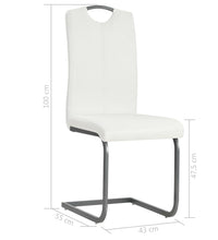 Freischwinger 4 Stk. Weiß Kunstleder