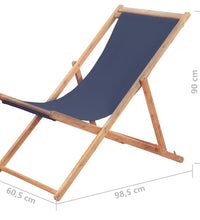 Strandstuhl Klappbar Stoff und Massivholz Blau