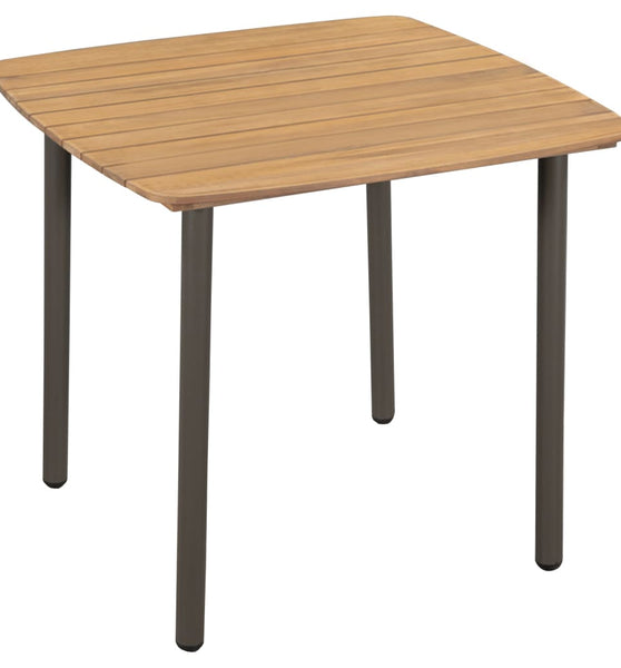 Couchtisch 80x80x72 cm Massivholz Akazie und Stahl