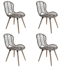 Esszimmerstühle 4 Stk. Braun Natürliches Rattan