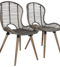 Esszimmerstühle 4 Stk. Braun Natürliches Rattan