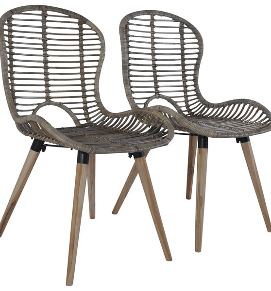 Esszimmerstühle 4 Stk. Braun Natürliches Rattan