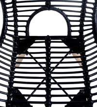 Esszimmerstühle 2 Stk. Schwarz Natur Rattan