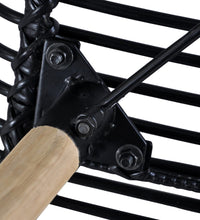 Esszimmerstühle 2 Stk. Schwarz Natur Rattan