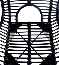 Esszimmerstühle 4 Stk. Schwarz Natur Rattan