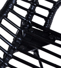 Esszimmerstühle 4 Stk. Schwarz Natur Rattan