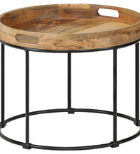 Couchtisch Massivholz Mango und Stahl 50x40 cm