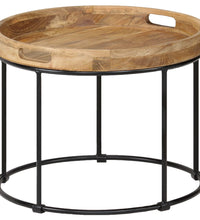 Couchtisch Massivholz Mango und Stahl 50x40 cm