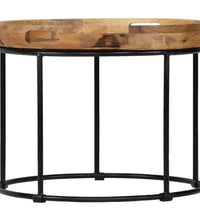 Couchtisch Massivholz Mango und Stahl 50x40 cm