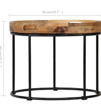 Couchtisch Massivholz Mango und Stahl 50x40 cm