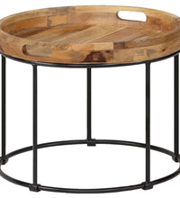 Couchtisch Massivholz Mango und Stahl 50x40 cm