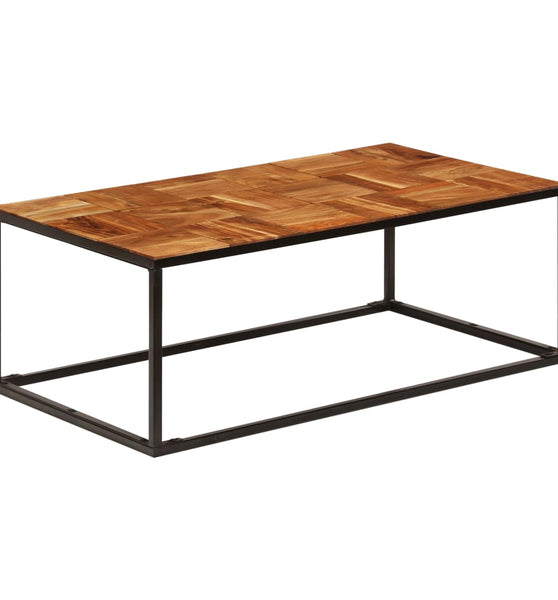 Couchtisch 110x60x40 cm Massivholz Akazie und Stahl
