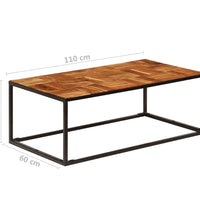 Couchtisch 110x60x40 cm Massivholz Akazie und Stahl