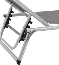 Klappliege mit Sonnenschutz Aluminium und Textiline Grau