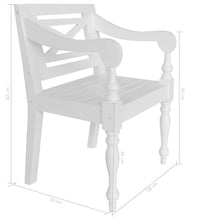 Batavia-Stühle 2 Stk. Weiß Mahagoni Massivholz
