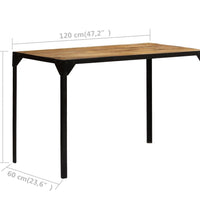 Esstisch Raues Massives Mangoholz und Stahl 120 cm
