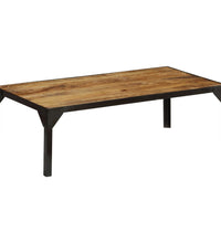 Couchtisch Raues Massives Mangoholz und Stahl 110 cm