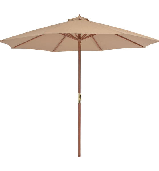 Sonnenschirm mit Holz-Mast 300 cm Taupe