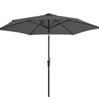 Sonnenschirm mit LED-Leuchten und Stahlmast 300 cm Anthrazit