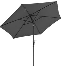 Sonnenschirm mit LED-Leuchten und Stahlmast 300 cm Anthrazit