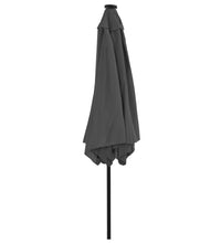 Sonnenschirm mit LED-Leuchten und Stahlmast 300 cm Anthrazit