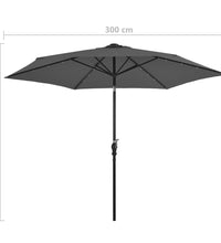 Sonnenschirm mit LED-Leuchten und Stahlmast 300 cm Anthrazit