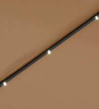 Sonnenschirm mit LED-Leuchten und Stahlmast 300 cm Taupe