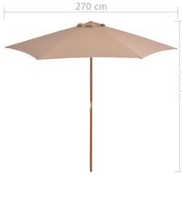 Sonnenschirm mit Holz-Mast 270 cm Taupe