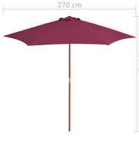Sonnenschirm mit Holz-Mast 270 cm Bordeauxrot