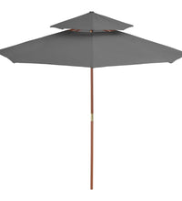 Sonnenschirm mit Entlüftung und Holz-Mast 270 cm Anthrazit