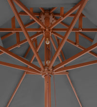 Sonnenschirm mit Entlüftung und Holz-Mast 270 cm Anthrazit