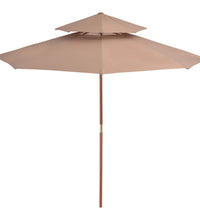 Sonnenschirm mit Entlüftung und Holz-Mast 270 cm Taupe