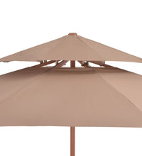 Sonnenschirm mit Entlüftung und Holz-Mast 270 cm Taupe