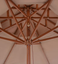 Sonnenschirm mit Entlüftung und Holz-Mast 270 cm Taupe